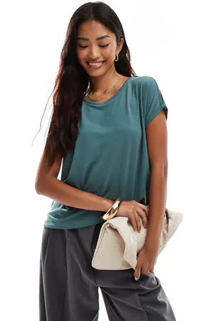 VERO MODA Round neck t-shirt in blue
