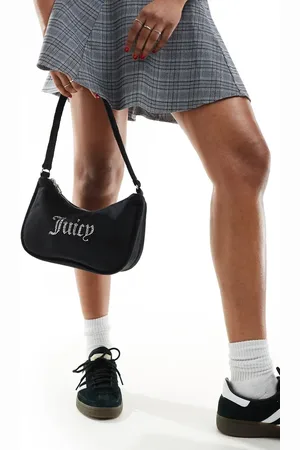 Juicy Couture Diamante velour shoulder bag in