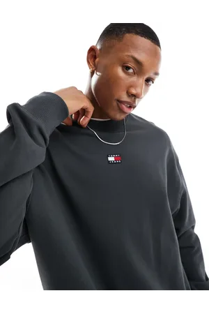 Tommy Hilfiger Relaxed XS badge logo crewneck sweatshirt in charcoal