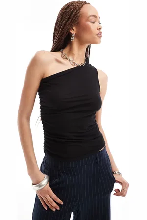 Weekday Ruched one shoulder top in