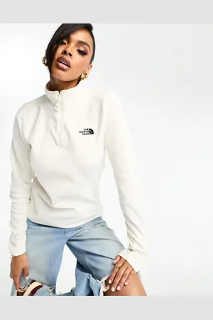 The North Face Glacier 100 1/4 zip fleece in cream