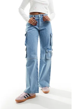 The Couture Club Relaxed cargo jeans in washed