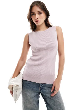 Abercrombie & Fitch Scoop back sleeveless top in violet