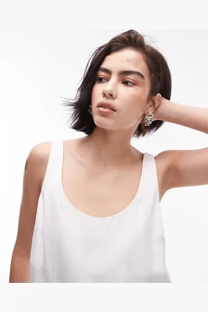 Topshop Scoop neck cami in ivory