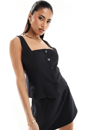Abercrombie & Fitch Co-ord square neck waistcoat in