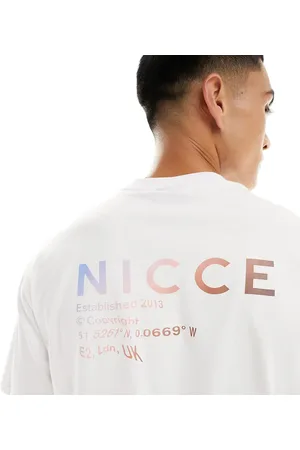 Nicce London Warped logo oversized t-shirt in with chest and back print