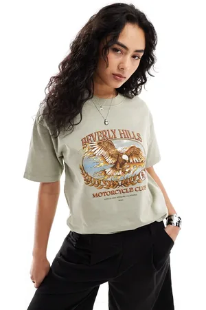 Cotton On Cotton On relaxed t-shirt in sage with Beverley Hills retro graphic