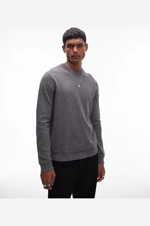 Topman Essential crew neck in charcoal
