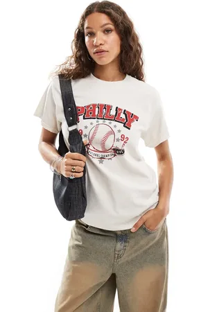 Daisy Street Oversized t-shirt in stone with Philly graphic