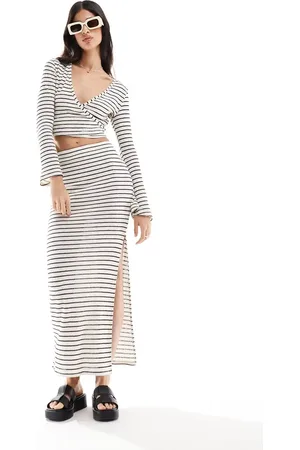 Pimkie Maxi skirt co-ord in and black stripe