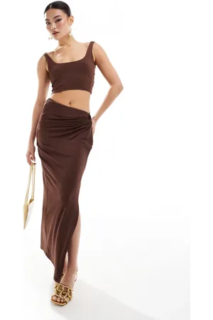New Look Knot side midi skirt in
