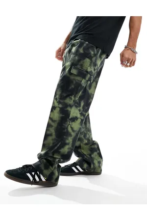 ASOS Smart wide leg cargo trousers in khaki camo print