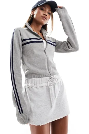 Edikted Roxanne Zip Up Knit Cardigan in