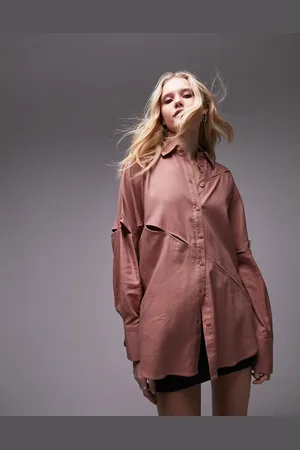 Topshop Splice shirt in rose