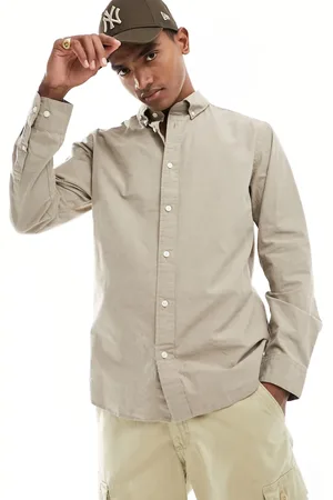 SELECTED Slimrick poplin shirt in tan