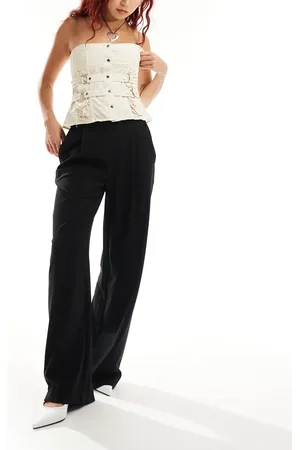 AllSaints Aleida soft touch wide leg trousers in