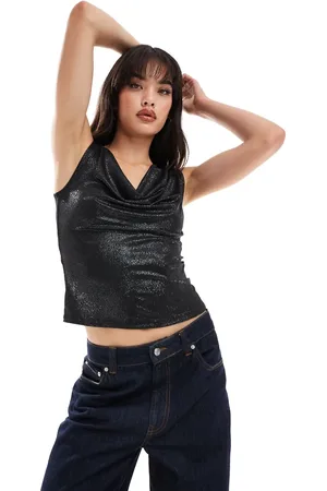 Pimkie Metallic cowl neck top in
