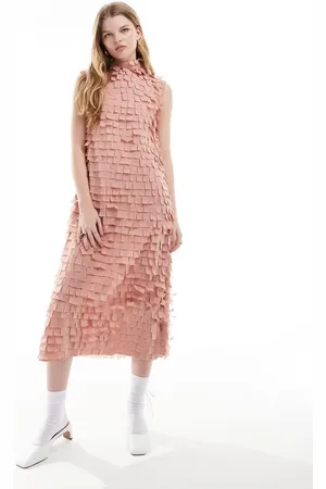 Ghospell Textured midaxi dress in dusty