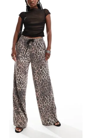 River Island Wide leg jogger in leopard print