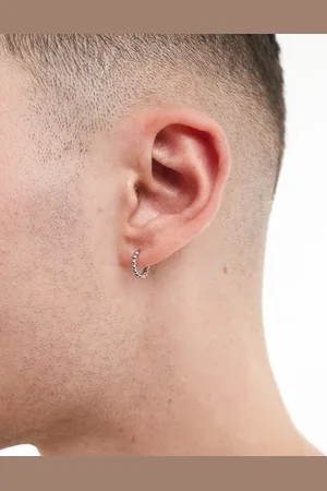 LOST SOULS Stainless steel ball detail huggie earrings in