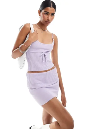 MANGO Cami bow front co-ord vest in lilac