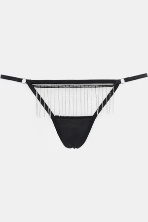 BlueBella Antoinette silver diamonte tassle thong in
