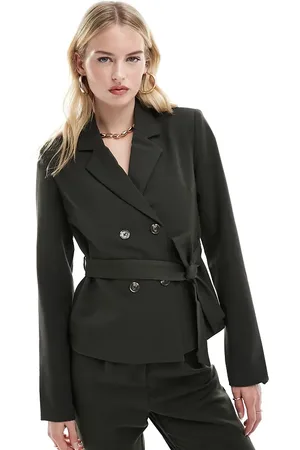 VERO MODA Tailored belted jacket co-ord in khaki