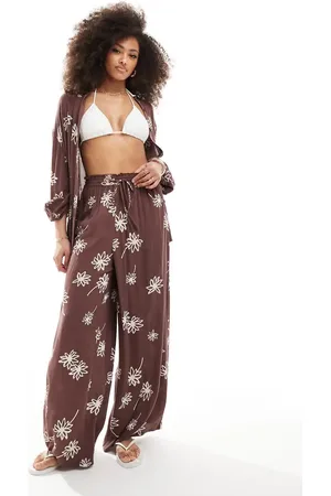 Iisla & Bird I flower print beach trouser co-ord in
