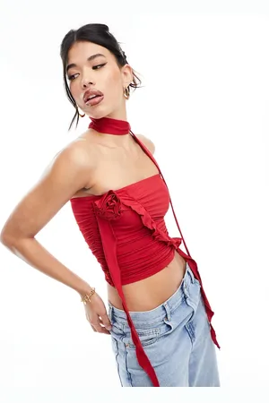 Simmi London Simmi bandeau corsage top with choker in