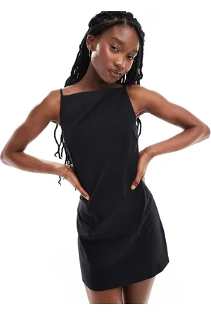 Weekday Jemma mini dress with open back detail in