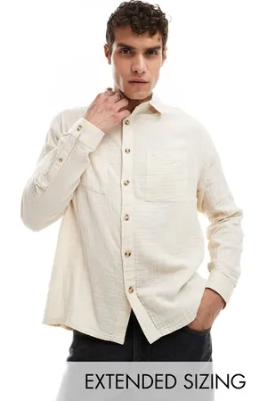 ASOS Relaxed square collar shirt in ecru