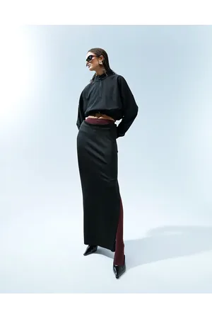 ASOS Scuba column maxi skirt in