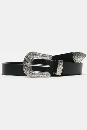 Monki Western belt in with silver buckle