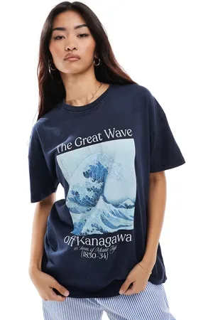 Pull&Bear Wave graphic t-shirt in