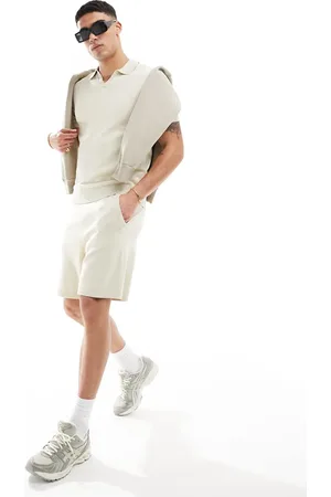 SELECTED Co-ord knitted short in beige