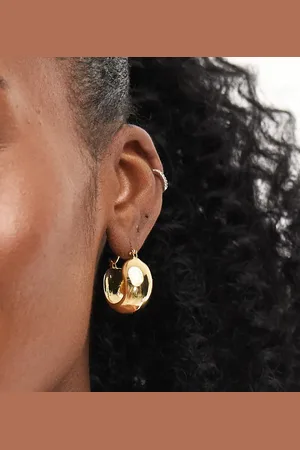 ASOS 14k plated hoop earrings with bubble detail