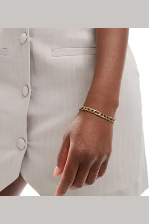 Neck On The Line 6mm plated stainless steel figaro bracelet