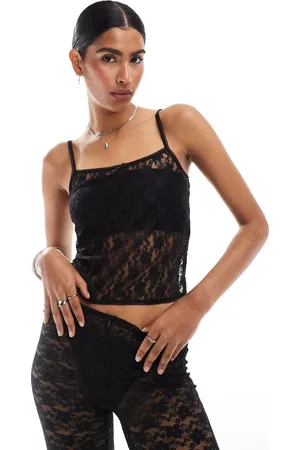 MANGO Lace cami co-ord top in