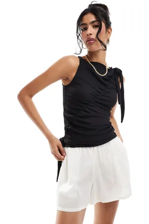 ONLY Side rouching bow detail top in