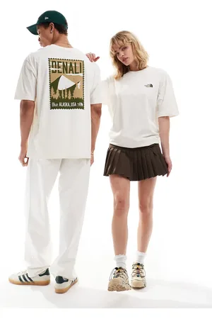 The North Face Vintage Denali backprint oversized t-shirt in off