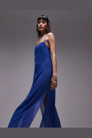 Topshop Sheer midi dress with bow detail in