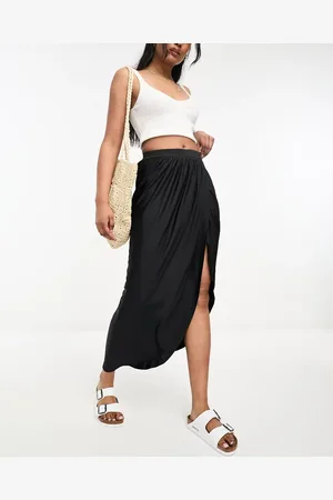 Pimkie Wrap front midi skirt in