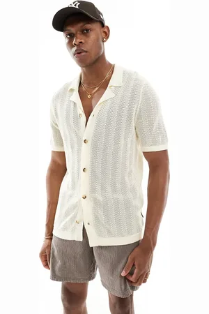Only & Sons Open knit shirt in off