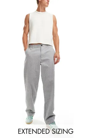 ASOS Baggy chino in and white textured micro check