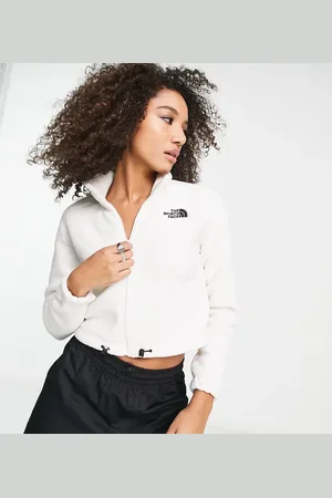 The North Face Shispare cropped zip up high pile fleece in cream Exclusive at ASOS