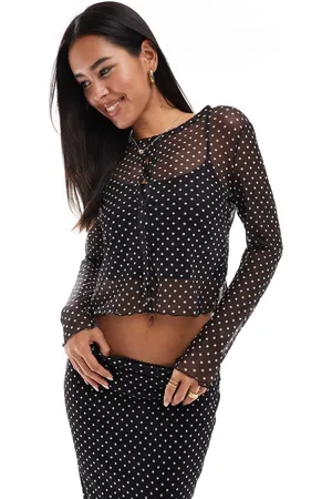 VILA Dotty mesh cardigan co-ord in
