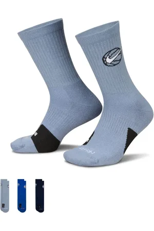 Nike Nike Basketball Everyday 3 pack crew socks in grey, blue & dark grey