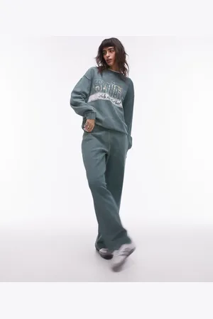 Topshop Co-ord plain straight leg jogger in dark