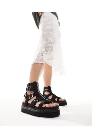 Dr. Martens Olso gladiator sandals in charcoal nubuck