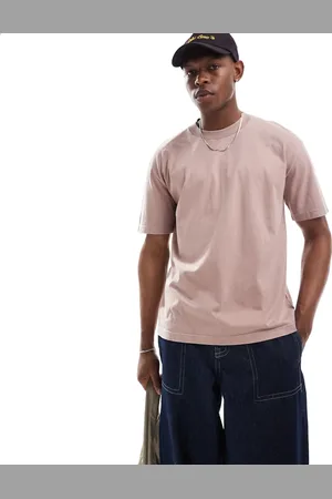 Hollister Heavyweight boxy fit t-shirt in pink/